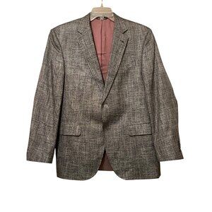 Jack Victor Men's Gray Plaid Wool Bamboo Blazer Sport Coat Size 42R